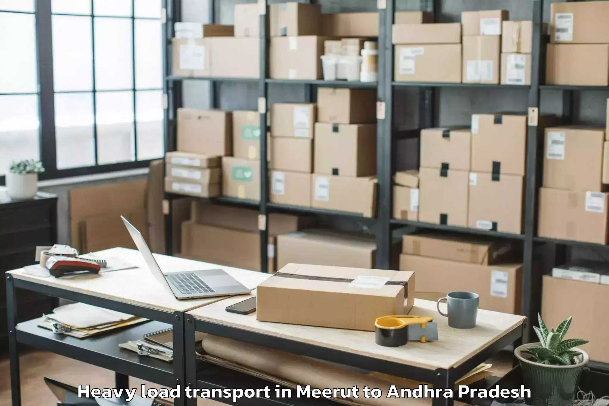 Top Meerut to Peddapuram Heavy Load Transport Available